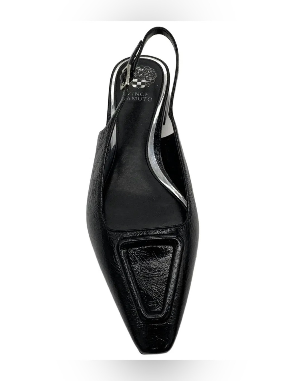 Vince Camuto Black Pointed-Toe Slingback Flats